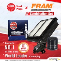 NGK Iridium IX Spark Plugs + Fram Filter Service Kit for Toyota Starlet EP91 1.3