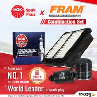 NGK Iridium IX Spark Plugs + Fram Filter Service Kit for Toyota Paseo EL44R 1.5L