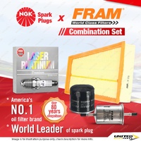 NGK Platinum Spark Plugs + Fram Filter Service Kit for Renault Megane X32 2.0L