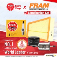 NGK Standard Spark Plugs + Fram Filter Kit for Renault Megane X84 1.6L 2.0L