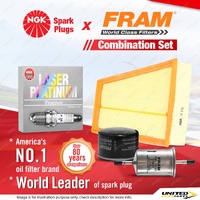 NGK Platinum Spark Plugs + Fram Filter Service Kit for Renault Megane X84T 2.0L