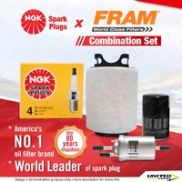 NGK Standard Spark Plugs + Fram Filter Service Kit for Volkswagen Caddy 2K BSE