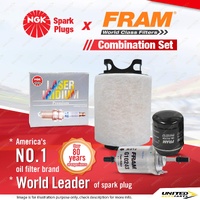 NGK Iridium Spark Plugs + Fram Filter Kit for Volkswagen Caddy 2K Golf Mk VI