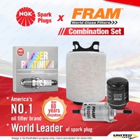 NGK Laser Platinum Spark Plugs + Fram Filter Service Kit for Audi A3 8P 1.4L