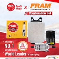 NGK Standard Spark Plugs + Fram Filter Service Kit for Audi A3 8P 1.6L 05-11