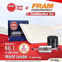 NGK Iridium IX Spark Plugs + Fram Filter Service Kit for Mazda 2 DY 1.5L
