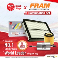 NGK Laser Iridium Spark Plugs + Fram Filter Service Kit for Mazda 3 BK 2.0 06-09