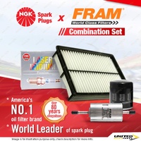 NGK Iridium Spark Plugs + Fram Filter Service Kit for Mazda 3 BK BL 2.0L 2.5L