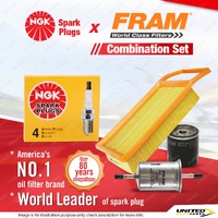 NGK Standard Spark Plugs + Fram Filter Service Kit for Peugeot 407 ST 2.2L