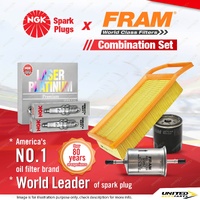 NGK Laser Platinum Spark Plugs + Fram Filter Service Kit for Peugeot 407 SV 3.0L