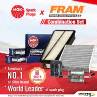 NGK Iridium IX Spark Plugs + Fram Filter Kit for Toyota Hilux GGN15R GGN25R