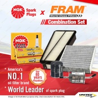 NGK Standard Spark Plugs + Fram Filter Service Kit for Toyota Hilux GGN15R GGN25