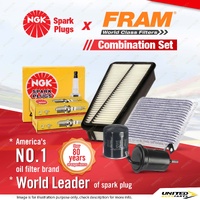 NGK Standard Spark Plugs + Fram Filter Kit for Toyota Landcruiser GRJ120R 4.0L