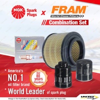 NGK Iridium Spark Plugs + Fram Filter Service Kit for Ford Ranger PJ PK 2.5L