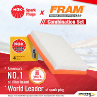 NGK Standard Spark Plugs & Fram Air Filter for Chrysler PT Cruiser PG 2.4L 5T