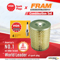NGK Standard Spark Plugs & Fram Air Filter for Nissan Urvan E24 2.4L Z24S 4Cyl