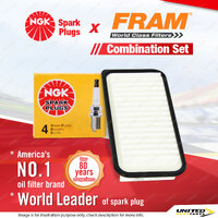NGK Standard Spark Plugs & Fram Air Filter for Toyota Porte NNP11 1.5L 1NZ-FE