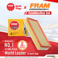 NGK Standard Spark Plugs & Fram Air Filter for Volkswagen Transporter T5 2.0L