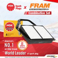 NGK Standard Spark Plugs & Fram Air Filter for Honda Civic ES 1.5L D15 4Cyl
