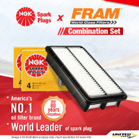 NGK Standard Spark Plugs & Fram Air Filter for Land Rover Discovery Series1 3.5L