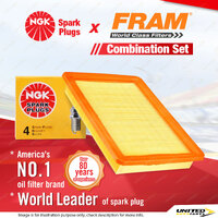 NGK Standard Spark Plugs & Fram Air Filter for Hyundai Coupe RD Lantra J3 4Cyl