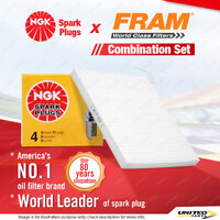 NGK Standard Spark Plugs & Fram Cabin Air Filter for Kia Rio JB Rondo UN 4Cyl