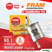 NGK Standard Spark Plugs & Fram Fuel Filter for Mazda Mpv LV 3.0L JE-E 6Cyl