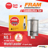 NGK Standard Spark Plugs & Fram Fuel Filter for Mitsubishi Triton MK 2.4L 4G64B