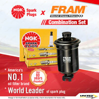 NGK Standard Spark Plugs & Fram Fuel Filter for Mitsubishi Pajero NJ NK 3.0L