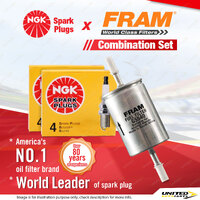 NGK Standard Spark Plugs & Fram Fuel Filter for Holden Commodore Calais VT 5.0L
