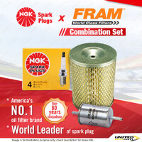 NGK Standard Spark Plugs & Fram Filter Service Kit for Nissan Urvan E24 2.4L