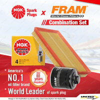 NGK Standard Spark Plugs & Fram Filter Service Kit for Volkswagen Polo 9N 1.4L