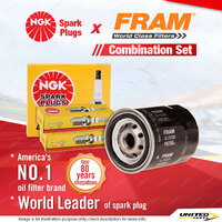 NGK Standard Spark Plugs & Fram Oil Filter for Suzuki Grand Vitara JB627 SQ625