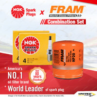 NGK Spark Plugs & Fram Racing Oil Filter for Holden Commodore Calais Statesman