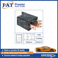 PAT Relay - 12 Volt 10 / 20 Amp 5 Terminals Changeover Relay Package of 1
