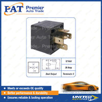 PAT Relay - 12 Volt 30 Amp 5 Terminals Dual Output Relay Package of 1