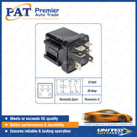 PAT Relay - 12 Volt 20 Amp 6 Terminals Normally Open Relay Package of 1