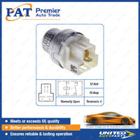 PAT Relay - 12 Volt 15 Amp 4 Terminals Normally Open Relay Package of 1