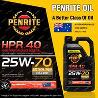 Penrite High Performance Mineral HPR 40 25W-70 Engine Oil 5L Full Zinc