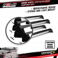 4x Rola 1350mm HD Extended Gutter Roof Rack Bars Commercial Series GM 230mm 11Kg