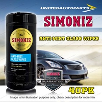 Simoniz Anti Mist Glass Wipes 40PK for internal and external glass