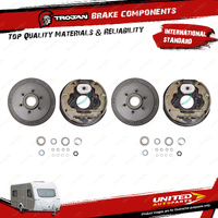 Trojan LH+RH Trailer Wheel Hub Kit 10 Inch Electric Para JP 6 Stud LC Heavy Dtuy