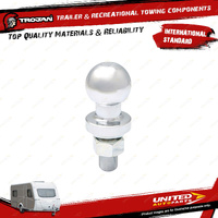 Trojan Tow Ball 50mm X 7/8 Inch Chrome 3500Kg Trailer Caravan Towing Accessories