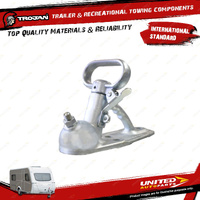 Trojan Trailer Non Braked Coupling 2000Kg 2/3 Hole 50mm Galvanized Snap Lock