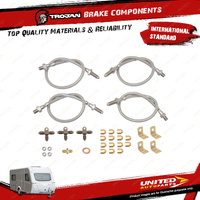 Trojan Tandem Hose Kit Stainless Steel Suit 3000K for Trailer Brake Hoses Cables