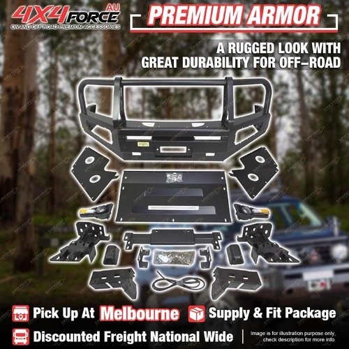 Premium Front Armor Bumper Bullbar with 3 Loop for Nissan Navara D40 11-On MEL