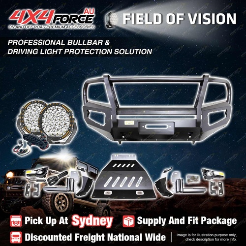 Armor Bullbar Skid Plate LOOP Drive light for Nissan Navara NP300 D23 15-20 SYD