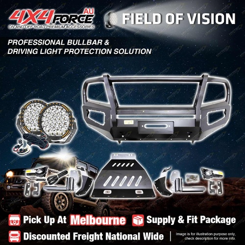 Armor Bullbar Skid Plate LOOP Drive light for Nissan Navara NP300 D23 15-20 MEL