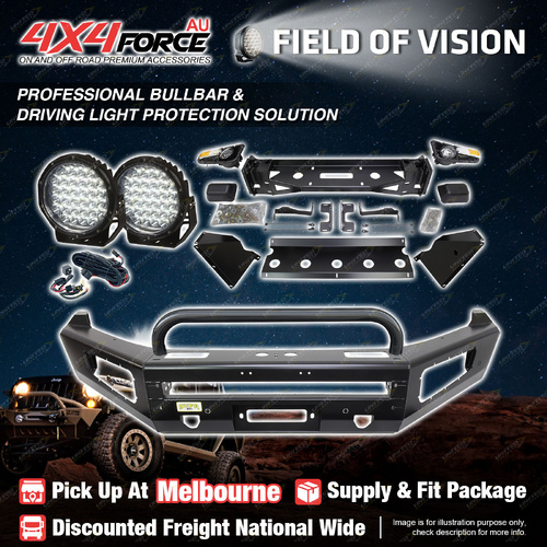Safari Shield U Loop Bumper Bullbar Drive Lights for Volkswagen Amarok 11-23 MEL