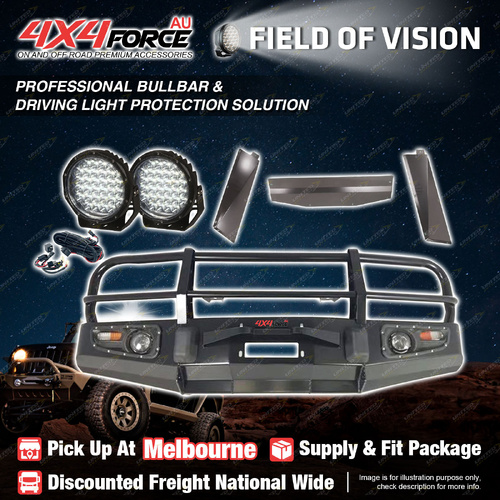 Premium Armor 3 Loop Bullbar Lights Guard Plate for Toyota Landcruiser 80 MEL